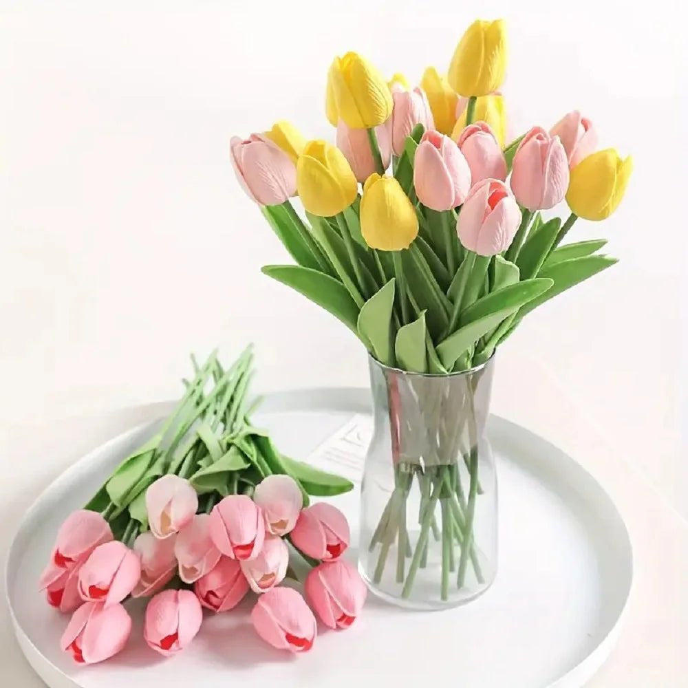 Kunstblumen Tulpen mit biegsamen Stielen und naturgetreuen Blüten