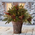 Kunstpflanze mit LED-Beleuchtung, weihnachtliches Nadelarrangement