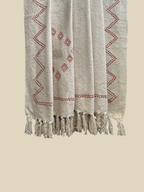 Kuscheldecke aus Baumwolle mit floraler Stickerei und Fransen - Ansicht 5