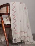 Kuscheldecke aus Baumwolle mit floraler Stickerei und Fransen - Ansicht 7