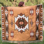 Kuscheldecke aus Baumwollmischung, wendbar mit geometrischem Muster