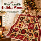 Kuscheldecke aus Flanell-Fleece mit Weihnachtsmotiven, weich und leicht