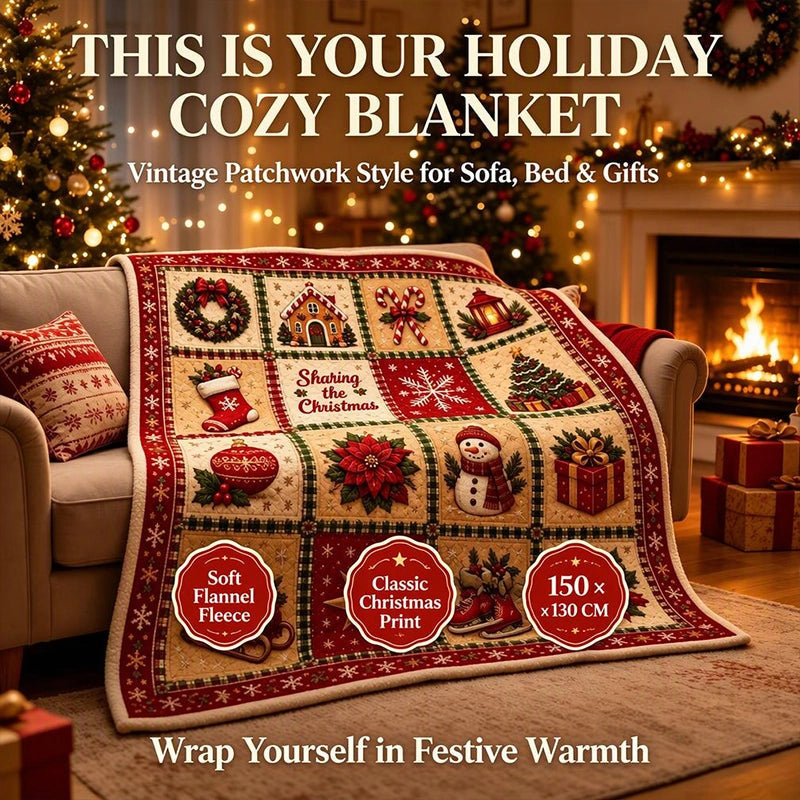 Kuscheldecke aus Flanell-Fleece mit Weihnachtsmotiven, weich und leicht - Ansicht 10