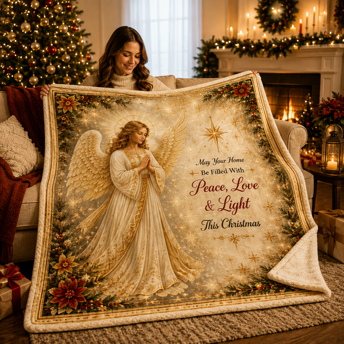 Kuscheldecke aus Flanell-Fleece mit Weihnachtsmotiven, weich und leicht - Ansicht 7