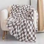 Kuscheldecke aus Flanell-Fleece, weich und warm mit Karomuster