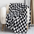 Kuscheldecke aus Flanell-Fleece, weich und warm mit Karomuster