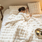 Kuscheldecke aus Teddyplüsch, extra dick und warm für Bett und Sofa