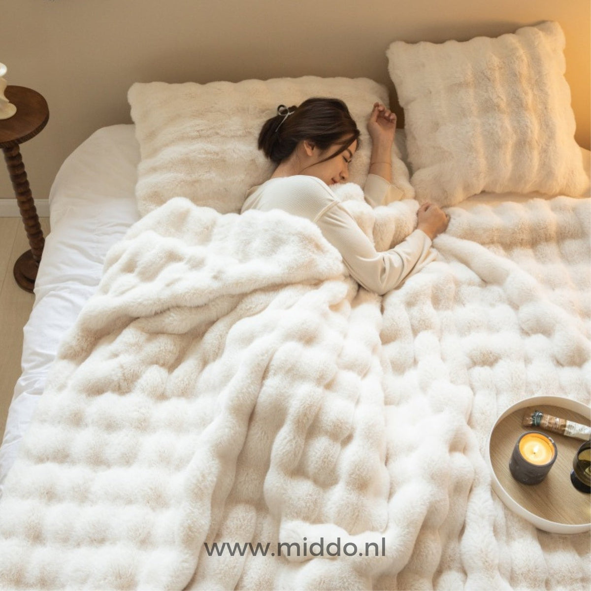 Kuscheldecke aus Teddyplüsch, extra dick und warm für Bett und Sofa