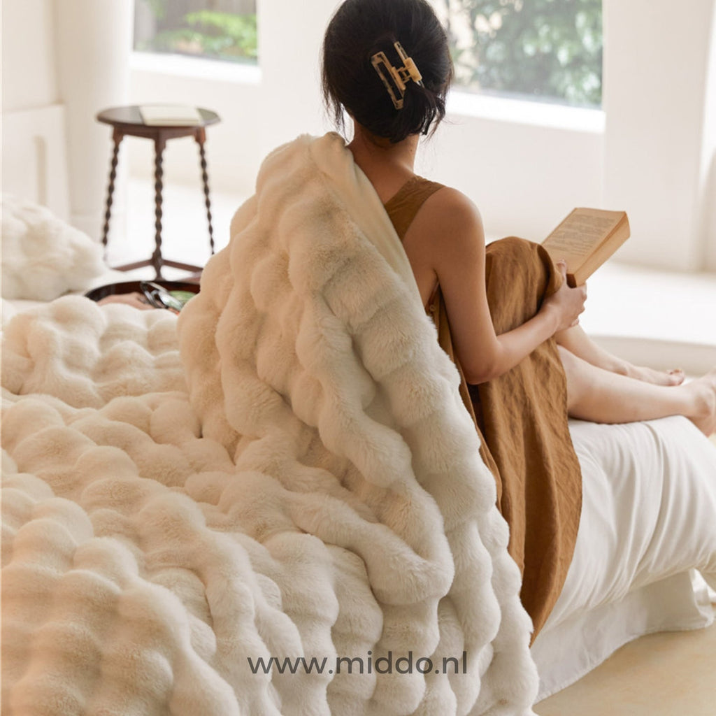 Kuscheldecke aus Teddyplüsch, extra dick und warm für Bett und Sofa - Ansicht 10