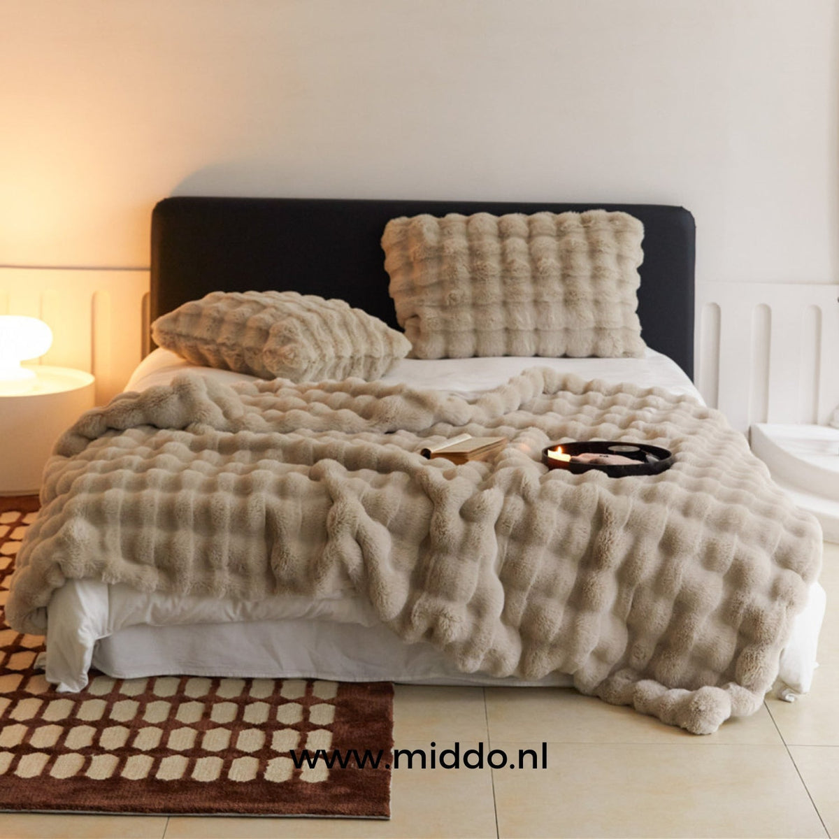 Kuscheldecke aus Teddyplüsch, extra dick und warm für Bett und Sofa - Ansicht 5