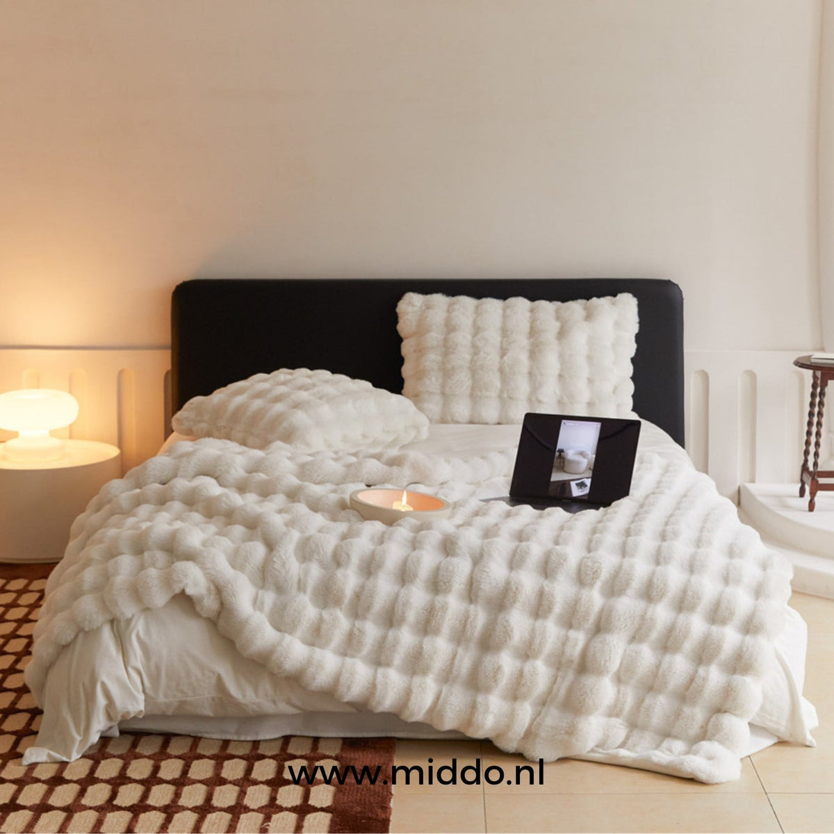 Kuscheldecke aus Teddyplüsch, extra dick und warm für Bett und Sofa - Ansicht 6