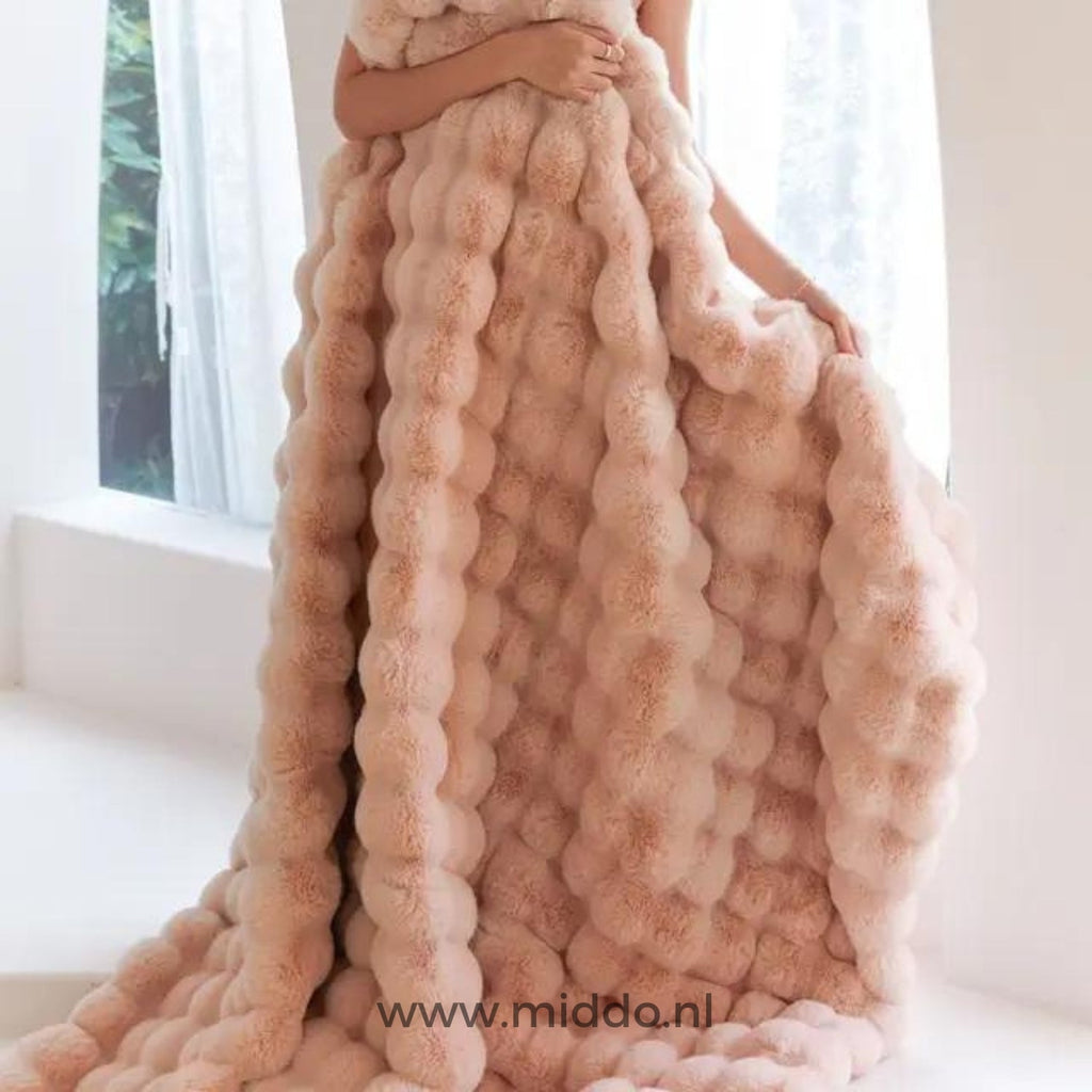 Kuscheldecke aus Teddyplüsch, extra dick und warm für Bett und Sofa - Ansicht 8
