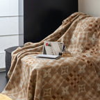 Kuscheldecke aus Wollmischung mit Hahnentritt-Jacquardmuster