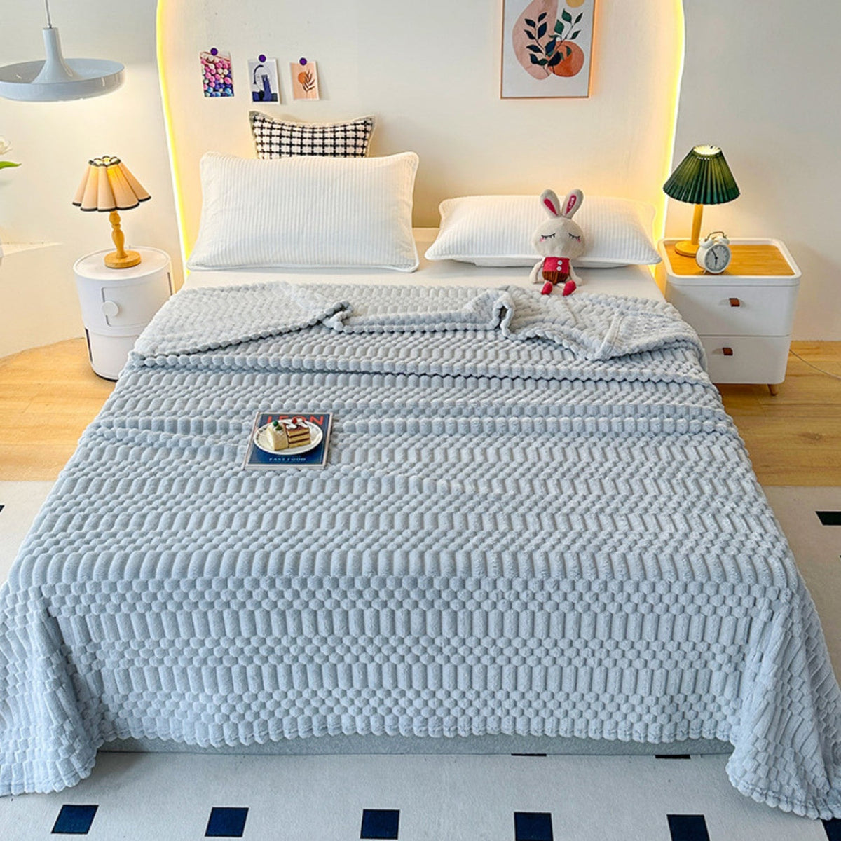 Kuscheldecke extra weich und dick mit Reliefmuster, Winterdecke