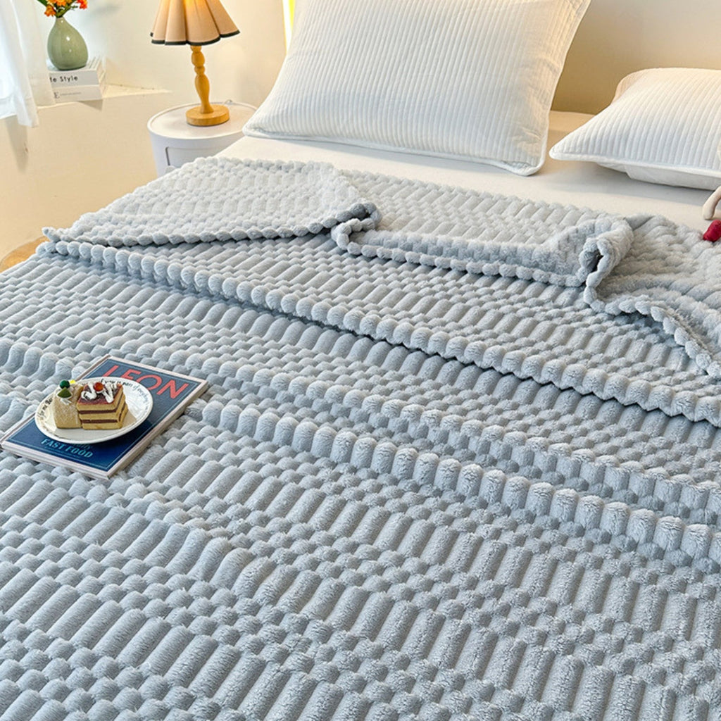 Kuscheldecke extra weich und dick mit Reliefmuster, Winterdecke - Ansicht 2