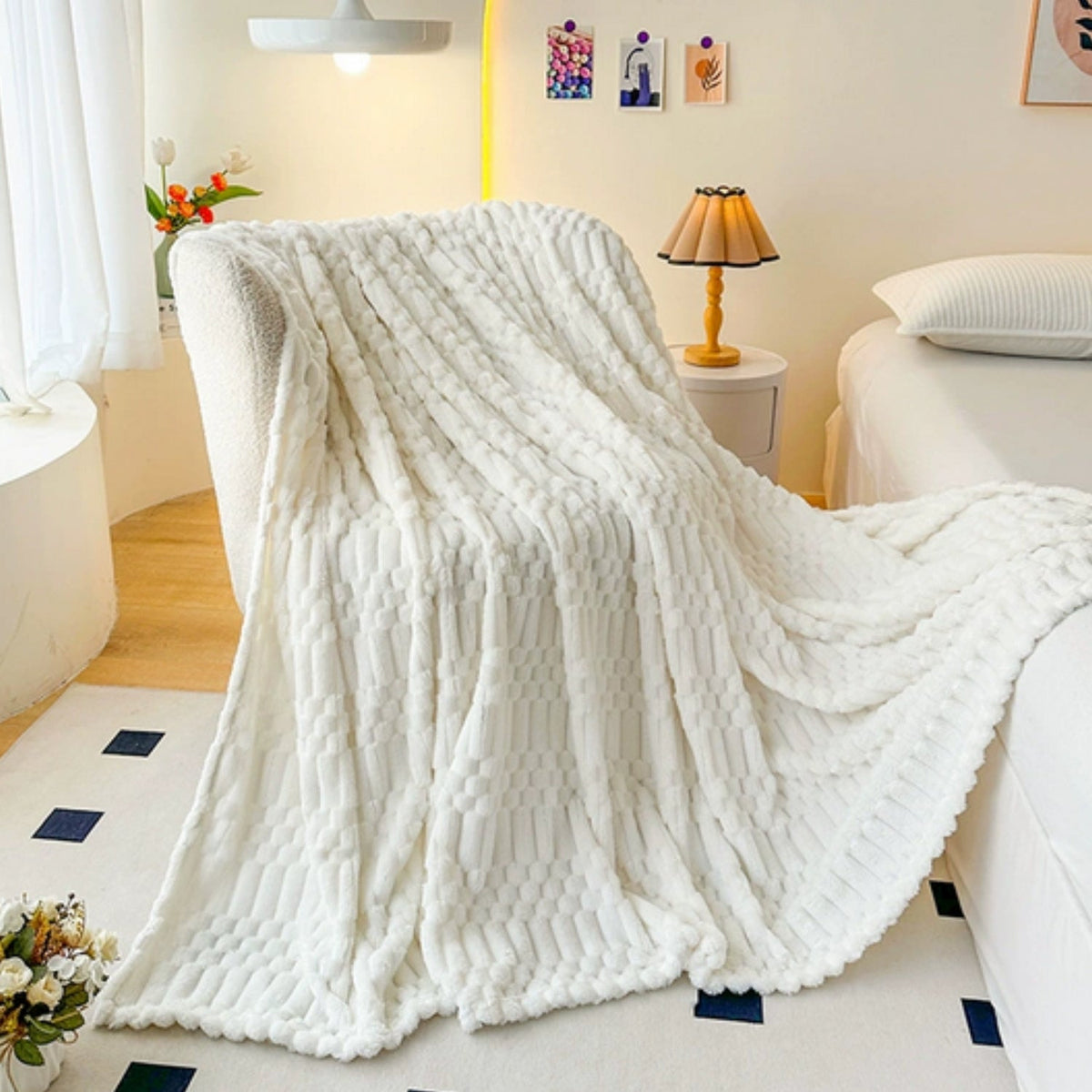 Kuscheldecke extra weich und dick mit Reliefmuster, Winterdecke - Ansicht 3