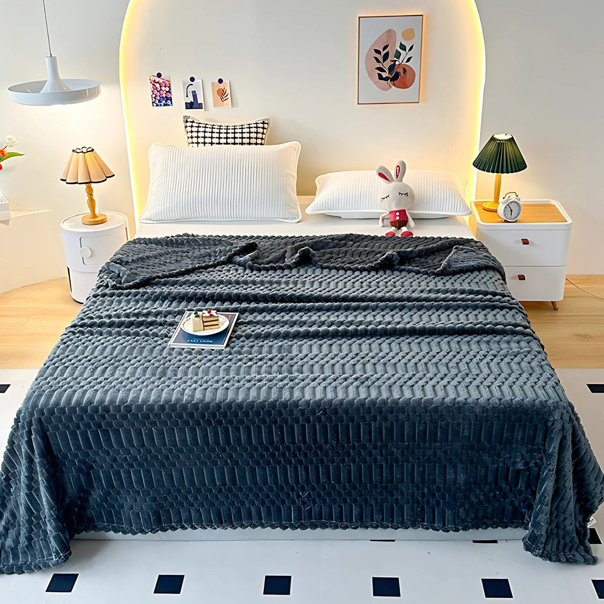 Kuscheldecke extra weich und dick mit Reliefmuster, Winterdecke - Ansicht 8