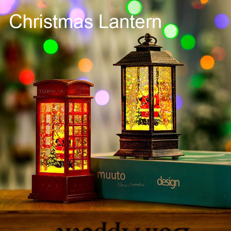 Laterne batteriebetrieben mit Weihnachtsmotiven, Weihnachtsbeleuchtung