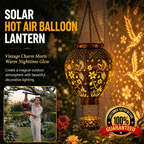 Laterne solarbetrieben in Heissluftballonform, wasserabweisend