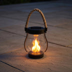 Laterne solarbetrieben mit LED-Flammeneffekt zum Aufhängen