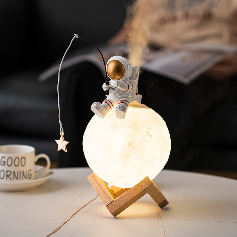 Luftbefeuchter mit Nachtlicht, Mondform und Astronautenfigur
