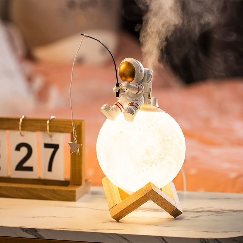 Luftbefeuchter mit Nachtlicht, Mondform und Astronautenfigur - Ansicht 2