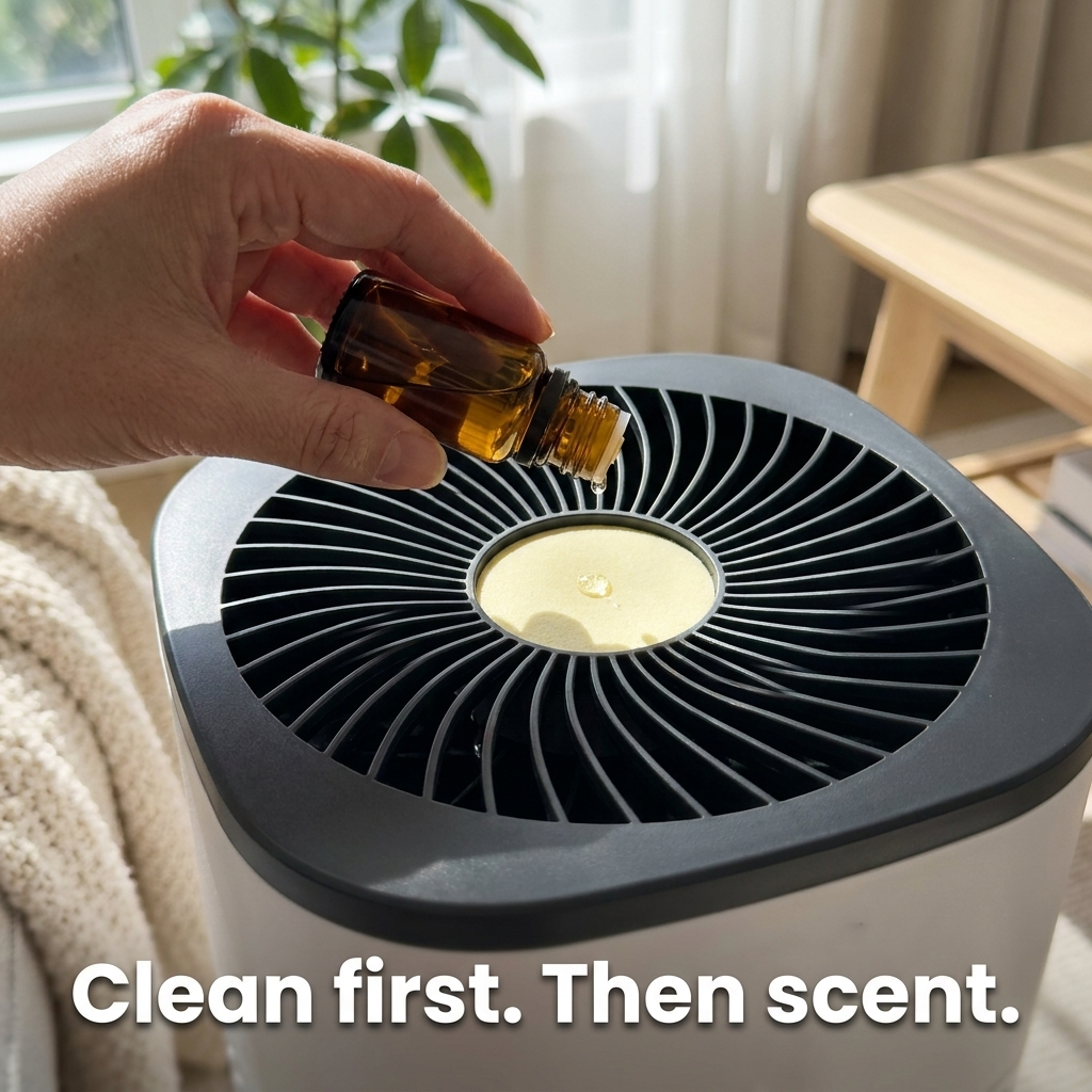 Luftreiniger mit Aktivkohlefilter und Aromafunktion, kompakt