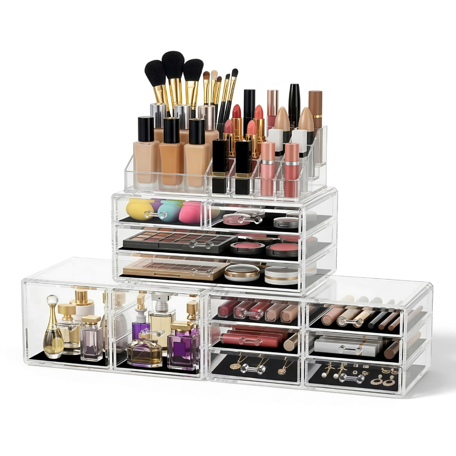 Make up Organizer aus Acryl, stapelbar mit Schubladen
