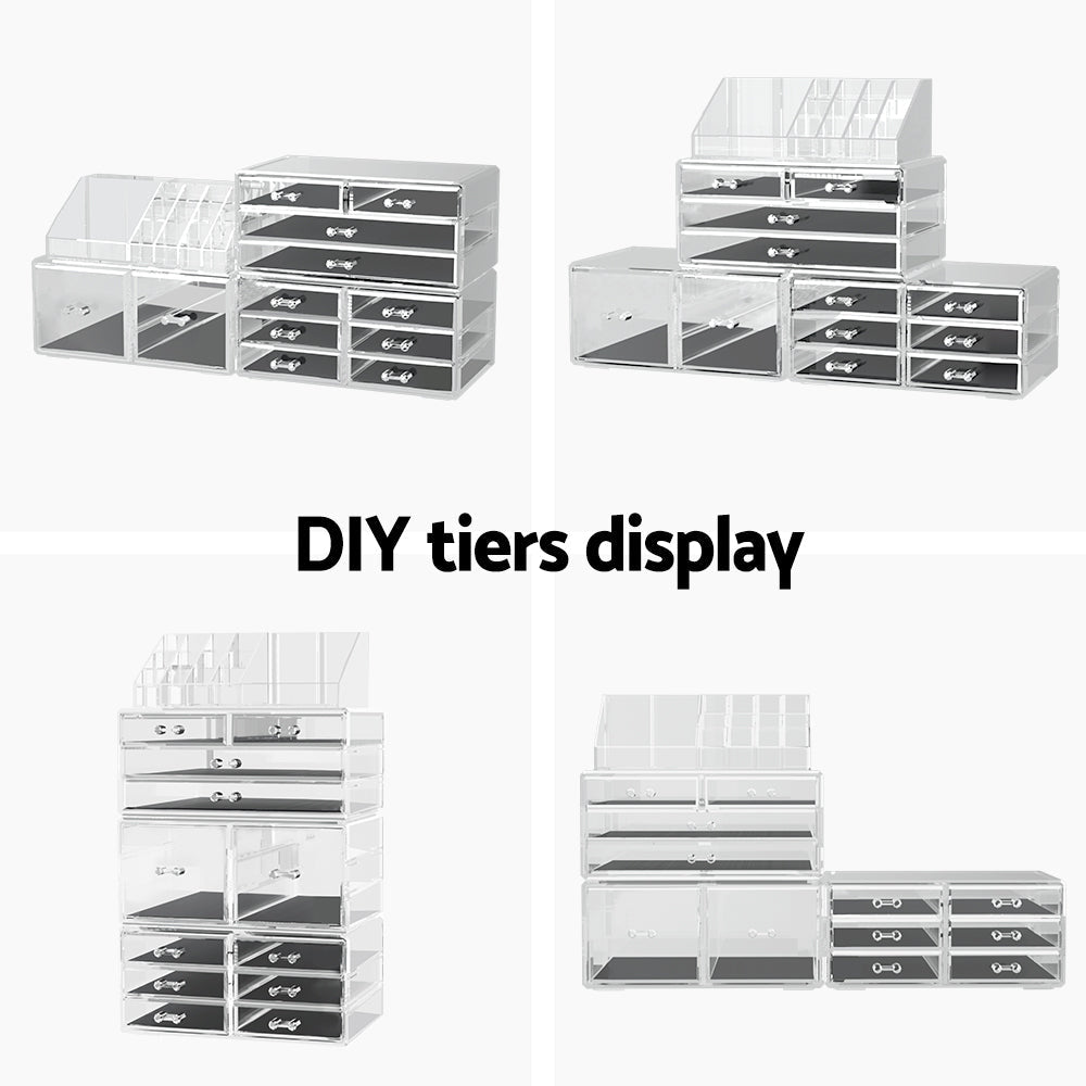 Make up Organizer aus Acryl, stapelbar mit Schubladen