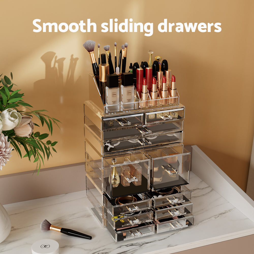 Make up Organizer aus Acryl, stapelbar mit Schubladen