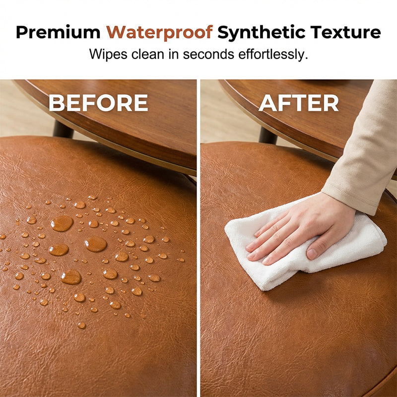 Pouf mit Stauraum, wasserdichter Sitzhocker mit geometrischer Stickerei