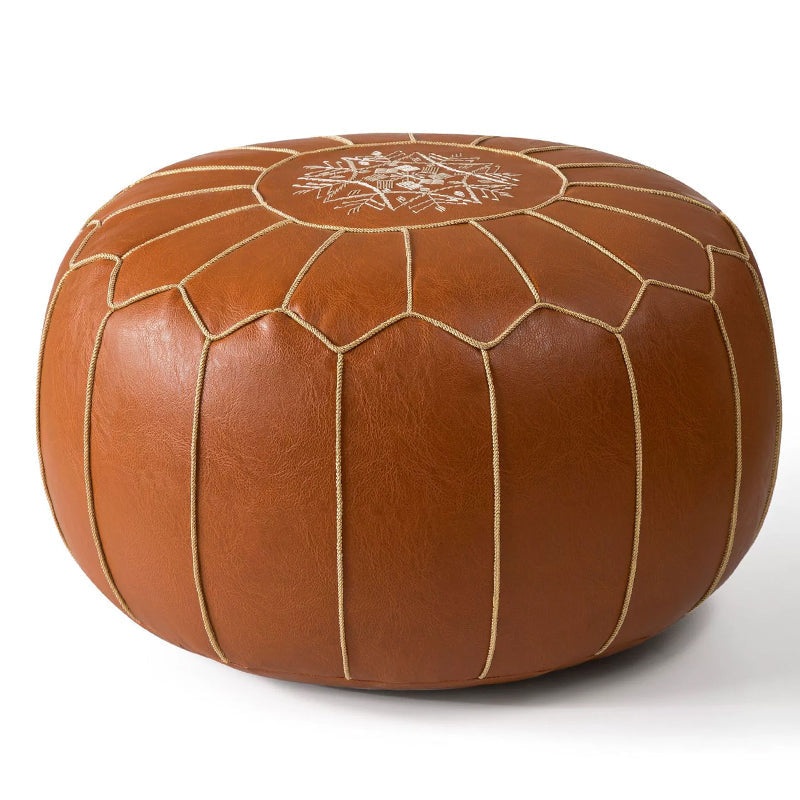 Pouf mit Stauraum, wasserdichter Sitzhocker mit geometrischer Stickerei