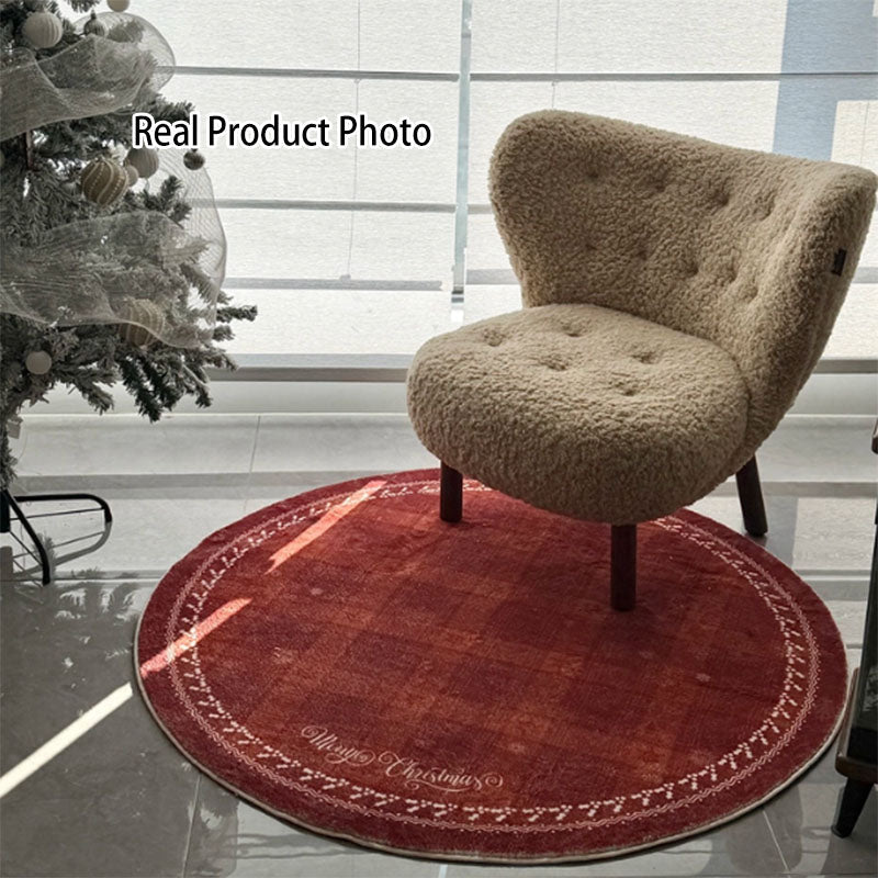 Rundteppich mit Weihnachtsmotiv, waschbar und rutschhemmend