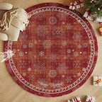 Rundteppich mit Weihnachtsmotiv, waschbar und rutschhemmend