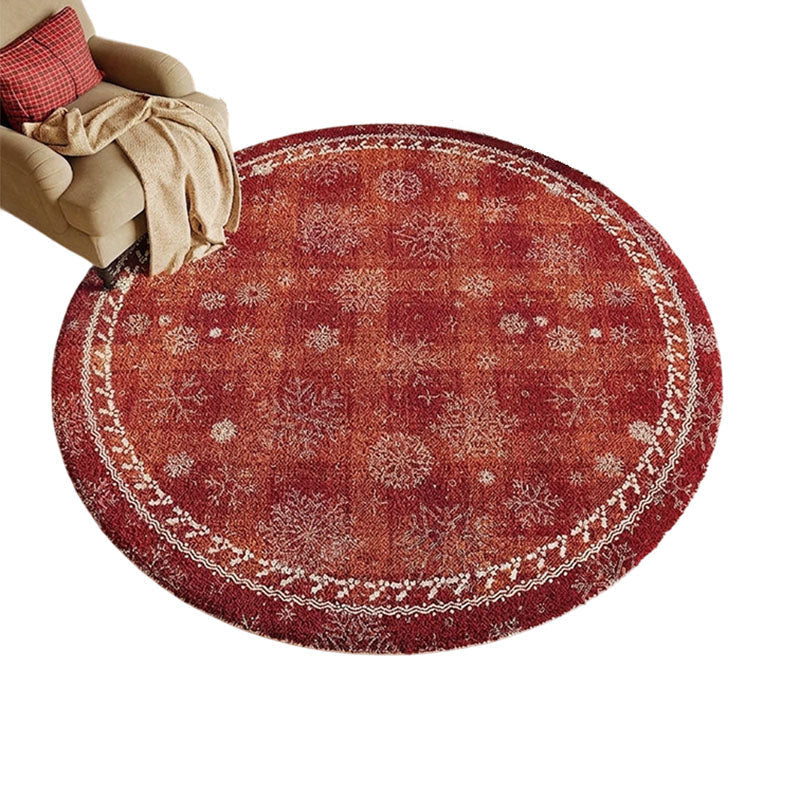 Rundteppich mit Weihnachtsmotiv, waschbar und rutschhemmend
