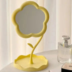 Schminkspiegel in Blumenform, 360° verstellbarer Tischspiegel