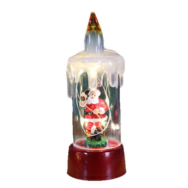 Schneekugel mit Beleuchtung in Kerzenform, weihnachtliches Nachtlicht