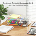 Schreibtisch Organizer stapelbar mit Klappdeckel, Dokumentenbox