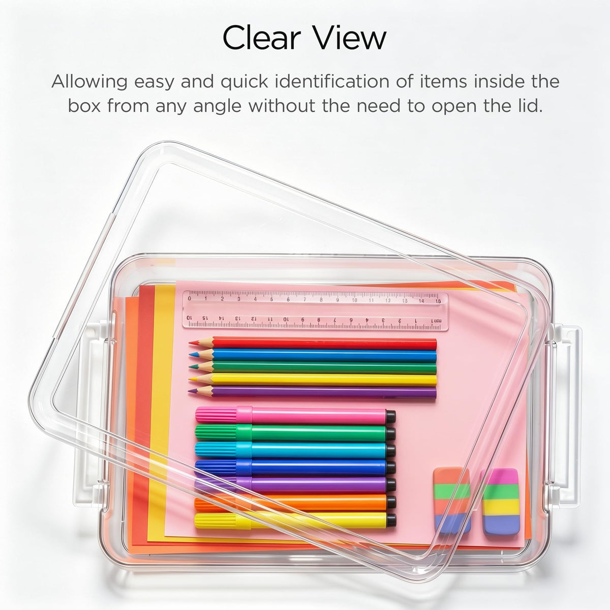 Schreibtisch Organizer stapelbar mit Klappdeckel, Dokumentenbox