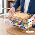 Schreibtisch Organizer stapelbar mit Klappdeckel, Dokumentenbox