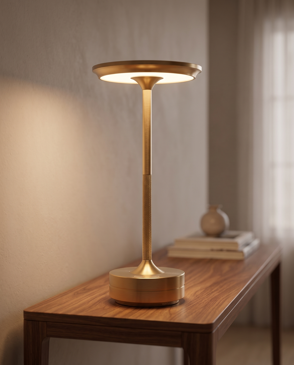 Schreibtischlampe aus Aluminium, kabellos und per Berührung dimmbar