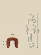 Sitzhocker gepolstert in U-Form, kompakter Fusshocker