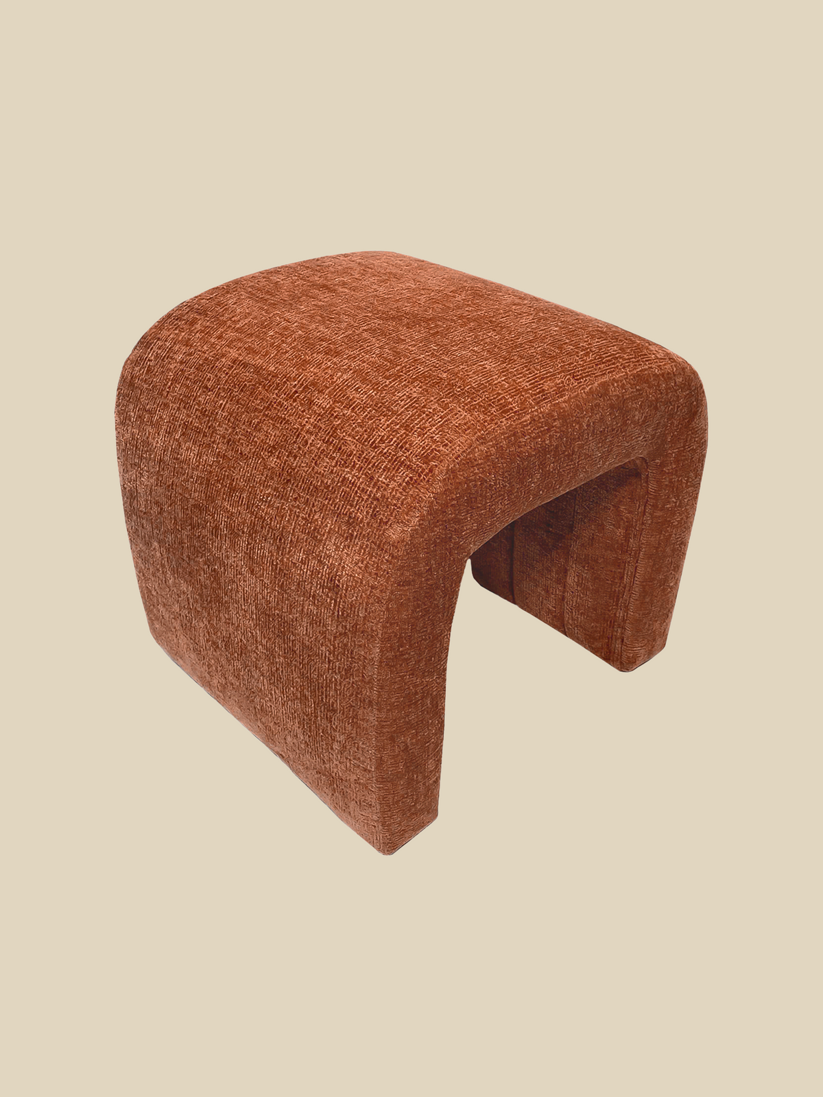 Sitzhocker gepolstert in U-Form, kompakter Fusshocker
