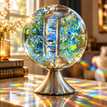 Skulptur aus optischem Glas mit Regenbogenreflexen, Dekokugel