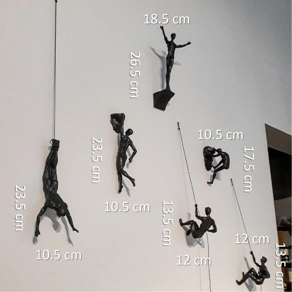 Skulptur mit Kletterer-Motiv, moderne Wanddekoration in 3D