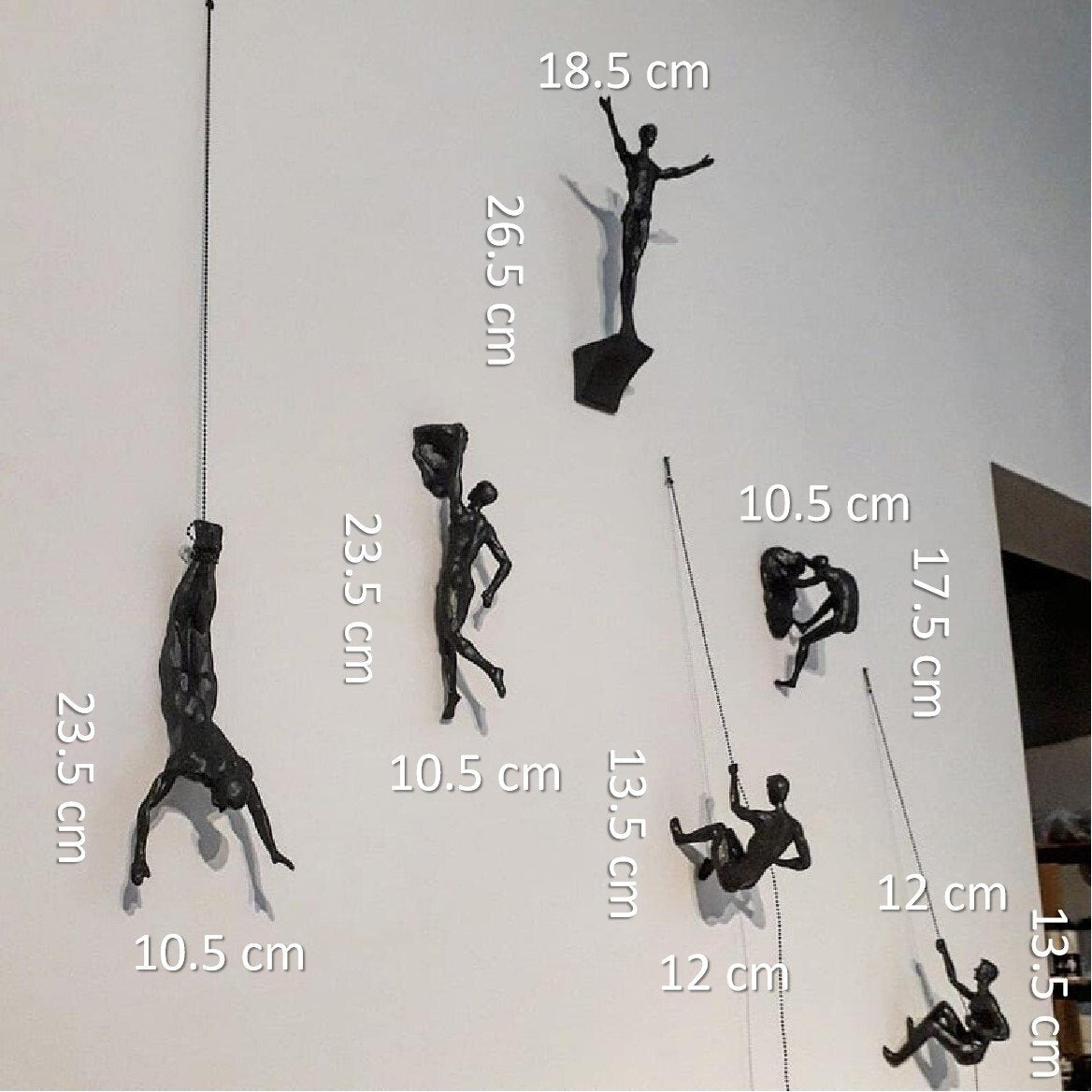 Skulptur mit Kletterer-Motiv, moderne Wanddekoration in 3D