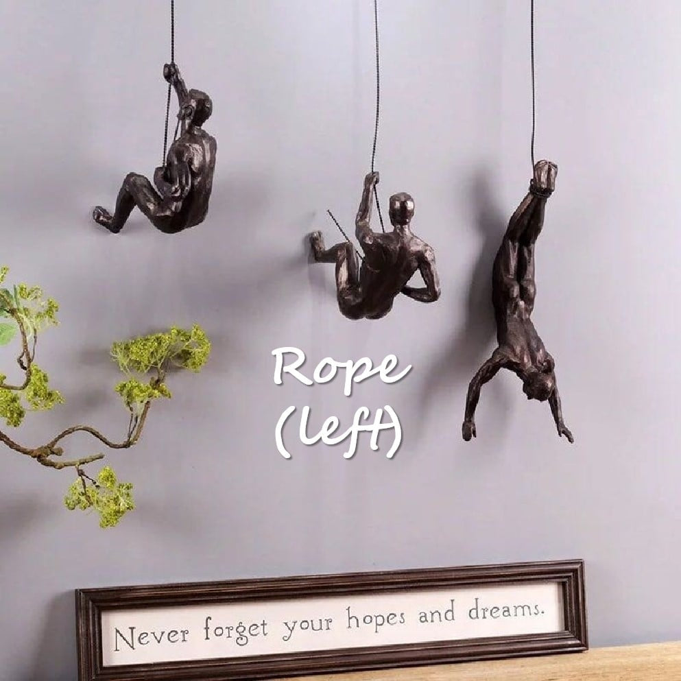 Skulptur mit Kletterer-Motiv, moderne Wanddekoration in 3D