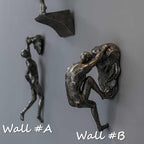 Skulptur mit Kletterer-Motiv, moderne Wanddekoration in 3D