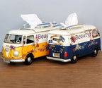 Taschentuchbox aus Eisen, handgefertigt in Retro-Busform