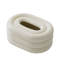Taschentuchbox aus Keramik, ovale Form mit abgerundetem Ringdesign